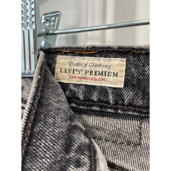 Levis Wedgie Straight Jean Size 27 Button Fly High Waist Black Wash Cotton Retro - Picture 6 of 11